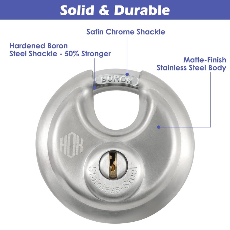 Heavy Duty Padlock with Key – 70mm Stainless Steel Commercial