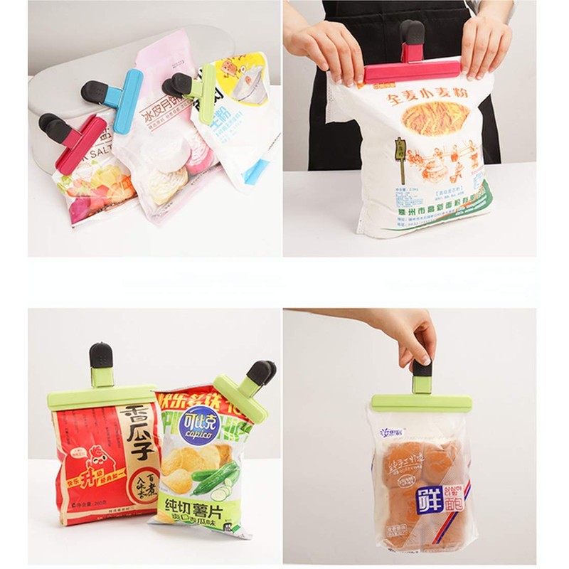 Food Clips, Pack of 9 Sealing Clips, Plastic Bag Clips