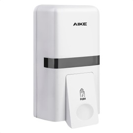 AIKE - Dispensador de jabón líquido para montaje en pared, 27 onzas, gran capacidad con bomba extendida para baños comerciales, AK1008 (blanco)