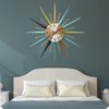 RBFVZCCB 22 Inch Mid-Century Style Metal Crystal Wall Clock, Star-Shaped