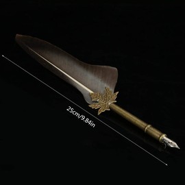 Vintage Feder Dip Pen Set, Europäisch Retro Federkiel Metallspitzen Kalligraphie Schreibfeder Hand Handwerk Geschenk Pen 6 Farbe(Grau)