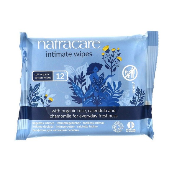 Natracare Organic Cotton Intimate Wipes 12 pcs