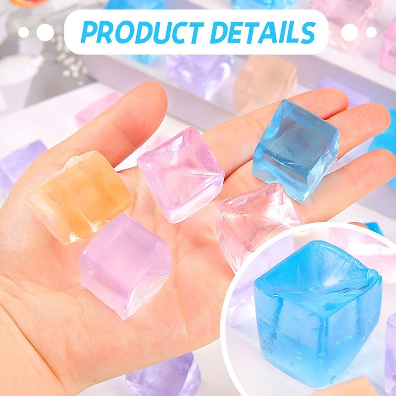 HDGSAFD 15 Pieces Ice Cube Squishy Toys, 1 Piece Storage