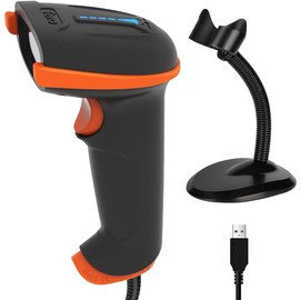 Tera 1D 2D QR Wired Barcode Scanner USB 2.0 Wired Barcode Scanner CMOS Barcode Reader for Screen with Mount/Stand, D5100Y-Z