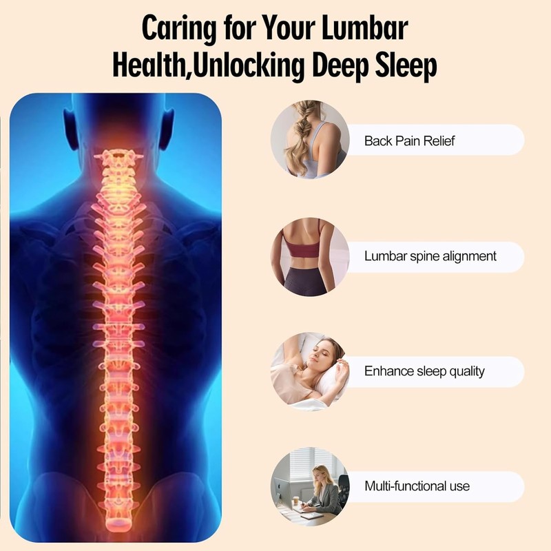 Lumbar Support Pillow for Office Chair & Sleeping, Wrap Around