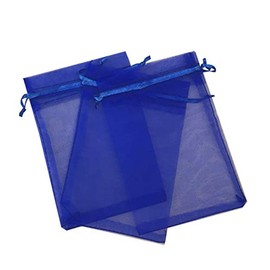 300 Pcs Blue 3x4 Sheer Drawstring Organza Bags Jewelry Pouches Wedding Party Favor Gift Bags Gift Bags Candy Bags [Kyezi Design and Craft]