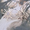 Enautoabs Large Gold Sun Earrings Metal Sun Stud Earrings Gold