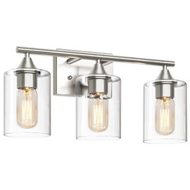 XPEHK 3-Light Bathroom Light Fixtures,Brushed Nickel Vanity Light,Modern Bathroom Lighting Fixtures Over Mirror,Wall Lighting Sconces for Mirror Bedroom Living Room Vanity Table Hallway