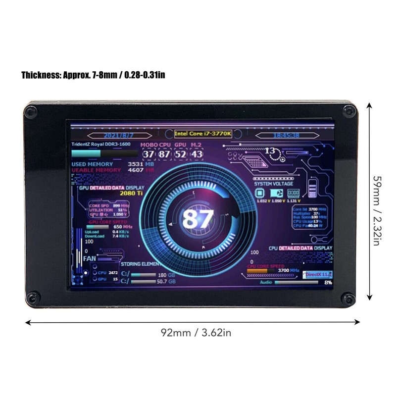 Sxhlseller , 3.5 Inch IPS USB Computer Temp, PC Sensor