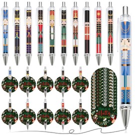 Jetec 100 Set Christmas Nutcracker Gifts Included Christmas Nutcracker Pens King and Soldier Nutcracker Ballpoint Pen Retractable Pen with Have a Nutty Christmas Card for Classroom Party Favor