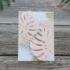 MillaSaw Soft Pink Palme Design Invitation Card With Envelope, Floral
