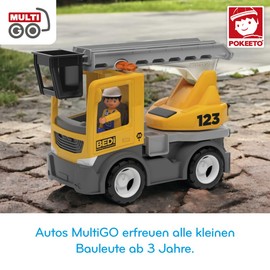 MultiGO Build Sandpit Toy for Children from 3 Years - Large Rotary Ladder Vehicle with Driver - Sand Toy for Outdoor Games - Car for the Garden