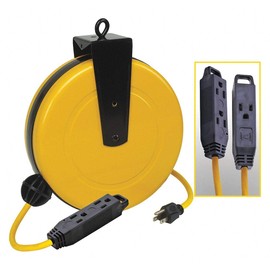LUMAPRO 125VAC General Purpose Retractable Cord Reel; Number of Outlets: 3, Cord Included: Yes