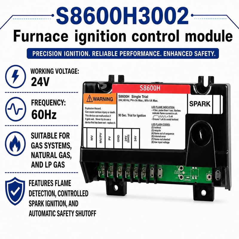S8600H3002 Intermittent Ignition Controller-Suitable for Honeywell S8600H