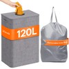 Lifewit 120L Large Laundry Hamper with Lid, Collapsible Laundry Basket