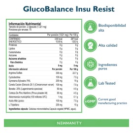 Glucobalance InsuResist con Berberina, Canela Ceylon, cido Alfa Lipoico y L-Triptofano - 75 dias - Suplemento para Bienestar con Capsulas Veganas...  