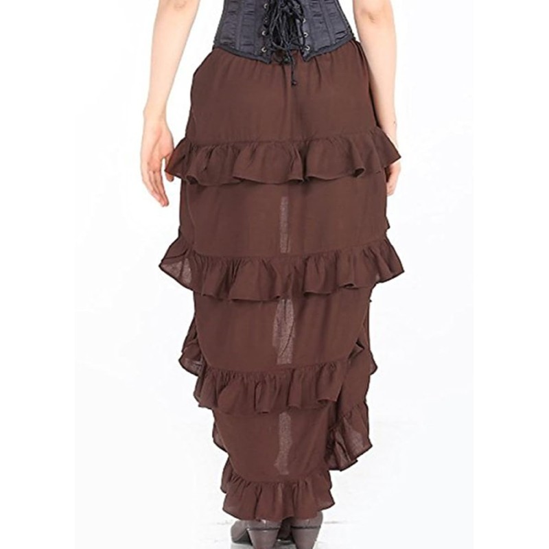 KUOSE Women's Steampunk Skirt Asymmetric Chiffon Lace Tulle Skirt Plus