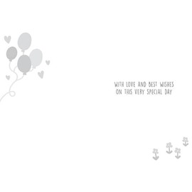 Christening Day Congratulations Card – Cute Gold Foil Embossed Design