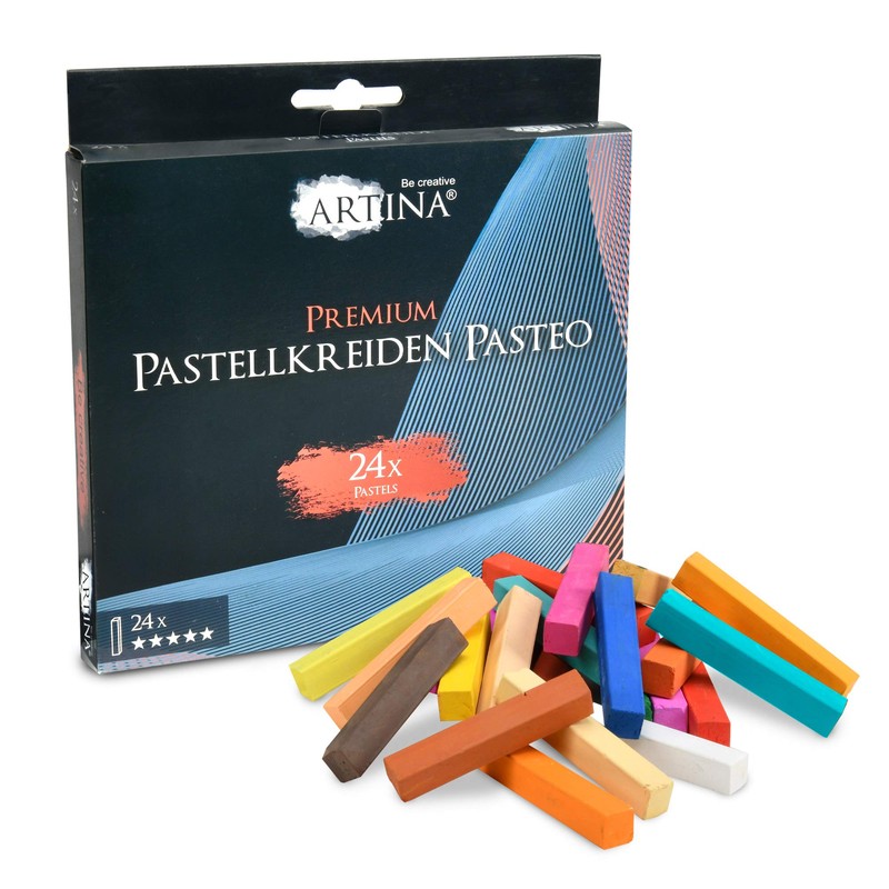Artina Pasteo Pastel Chalk Set, Soft Pastel Colours in Studio