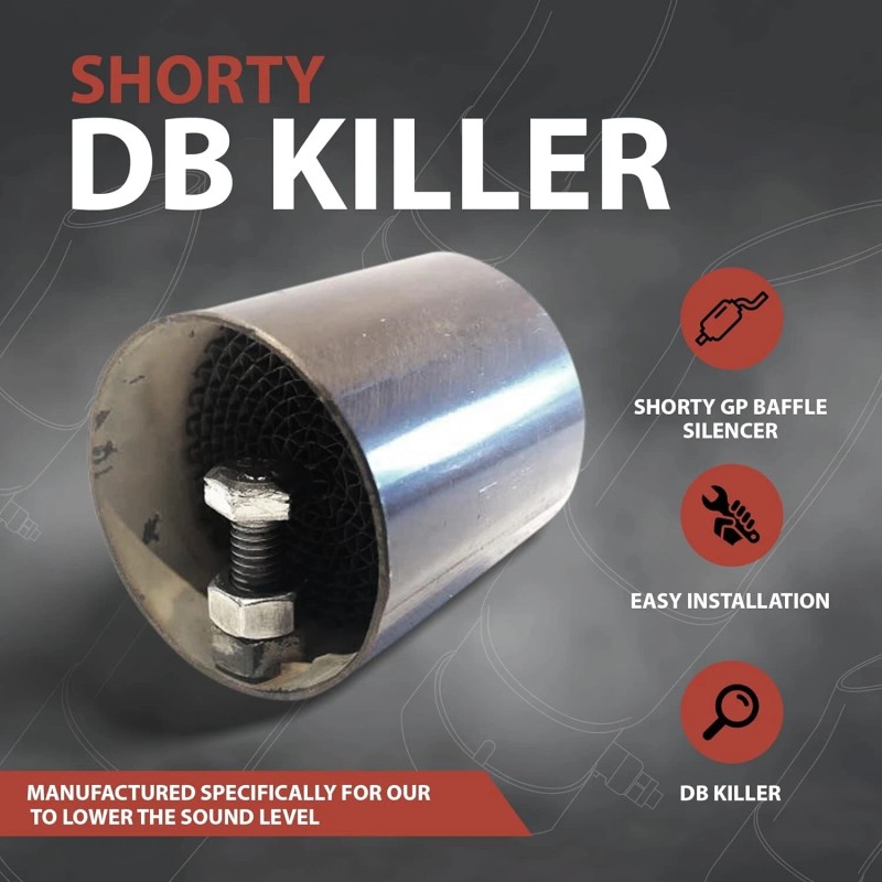 Radiant Cycles Shorty GP Exhaust Muffler 2019-2024 CB300R BLACK Baffle