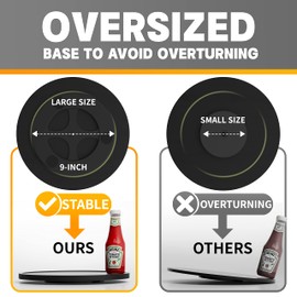 Lazy Susan Organizer Homerays 12 Inch Non-Skid Bamboo Lazy Susan for Kitchen Rotating Spice Rack for Kitchen Cabinet, Wood Turntable for Kitchen Countertop Organizer Black