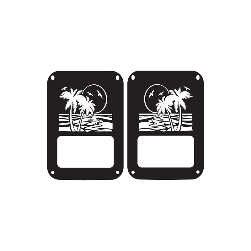 JeepTails Seagulls Palm Tree Tail Lamp Light Covers Compatible with
