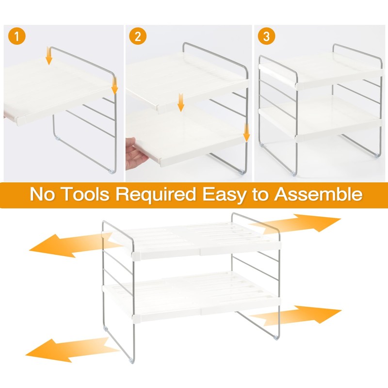 JUPELI Foil and Plastic Wrap Organizer, Expandable Kitchen Pantry Storage,