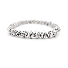 Lava Bracelet Silver 6mm Minerals and Crystals Energy Image Meditation Spiritual Amulets