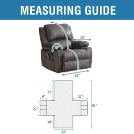 SMILEGIF 100% Waterproof Power Lift Recliner Cover with Side Pocket Electric Lift Recliner Slipcovers Fitted Standard Large Power Lift Recliner Non Slip Recliner Slipcovers for Elderly (Grey)