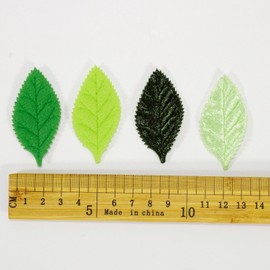 Mililanyo Pack of 100 Padded Felt Fake Leaf Velvet Leaf Appliques/Craft Green for DIY Projects