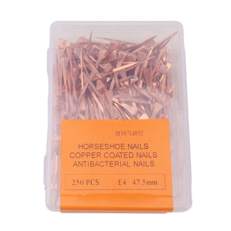 250Pcs Horseshoe Nails Copper Plated Rustproof Equestrian Riding Equipment Pet