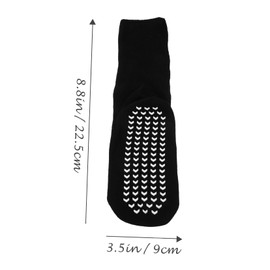 FRCOLOR 4Pcs Cotton Calf Covers for Men Comfortable Nursing Socks Durable Non Binding Design for Hospital Use Practical Pack Black with Gel Dots