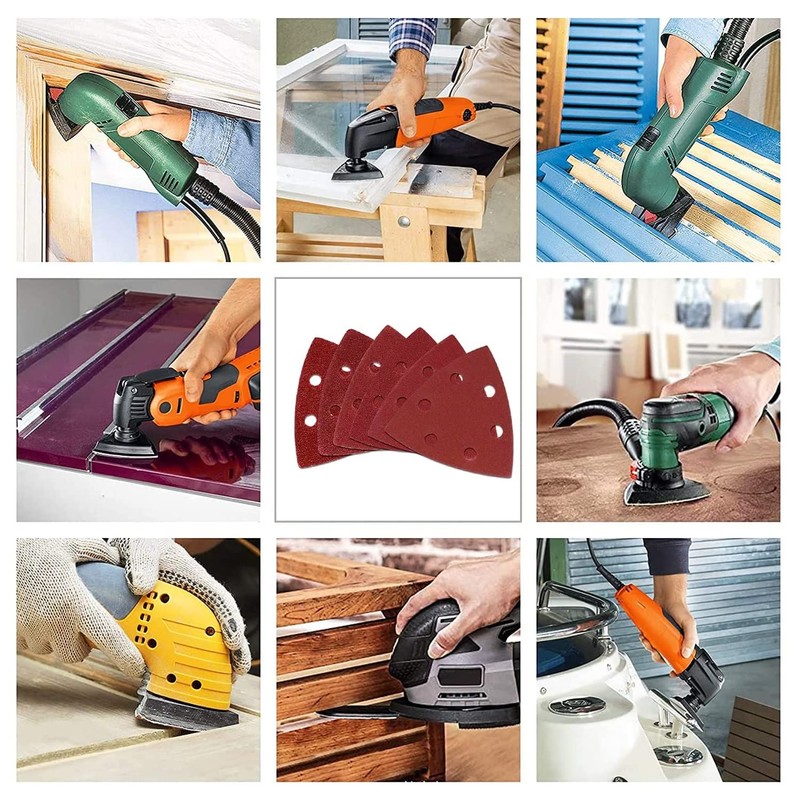 Multi Tool Triangle Sanding Pads, 60 pieces 90mm Detail Sander