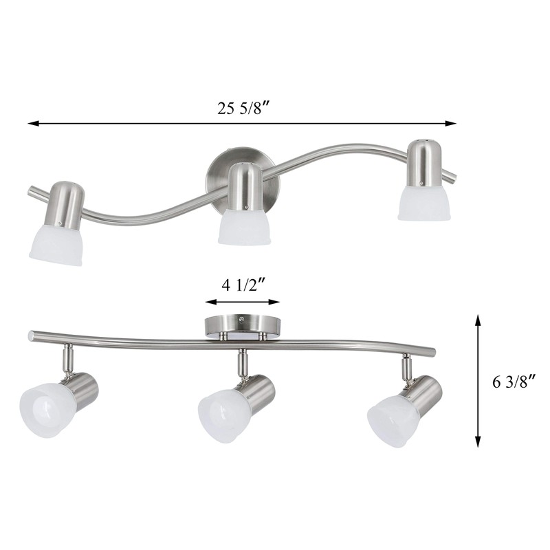 XiNBEi Lighting Track Lighting, 3 Light Wave Track Light with