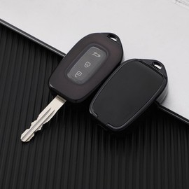 MEDZUK Key Case Compatible with Dacia Spring 2021-2024 2025 Car Key Case Protection, Key Case Accessories with Key Fob (Black)
