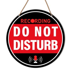 HSNBT Recording Studio Door Sign, Recording in Progress Do Not Disturb Hanging Sign for Music Room