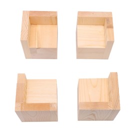 Doublelife SHANOER 4PCS Bed Risers Furniture Riser Heavy Duty Wooden Bed Lifts (7.5cmx7.5cmx5cm)