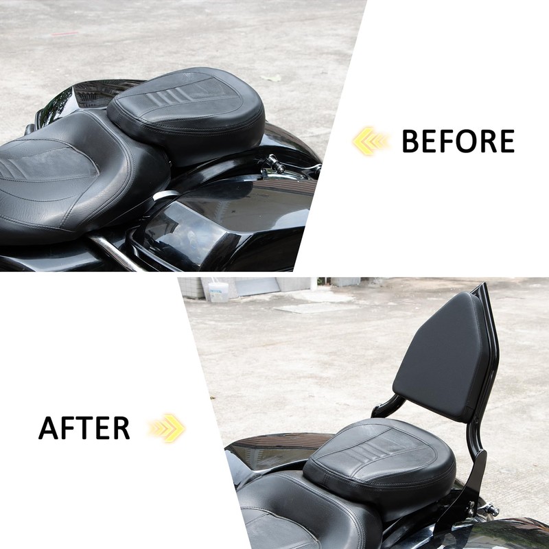 Sissy Bar, PSLER Motorcycle Detachable Backrest Passenger Purpose Seat Back