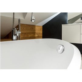 CalcMetal Single Hole Bathtub Drain Overflow Plate with One Matching Screws, Easy to Install, Plated Chrome