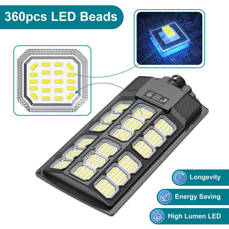 Mutois Solar Lights Outdoor, IP66 Waterproof Dusk to Dawn Bright