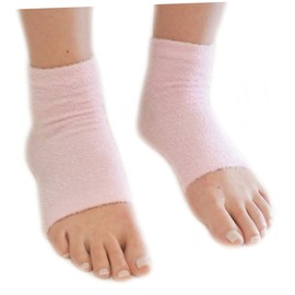 Ipetboom Spa Vented Gel Heel Socks for Cracked Skin Repair Moisturizing Open Toe Recovery Sleeves with Vitamin-infused Gel for Soft Healthy Feet Pink