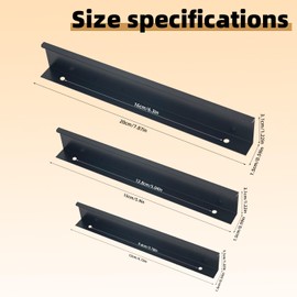 Sgehai 12 Pack Concealed Kitchen Cupboard Handles,Hidden Drawer pulls,Hidden Finger Edge pulls,for cabinets and Drawers, Wardrobe Door Handles Modern Aluminum Bathroom Cabinet Handles, Matte Black