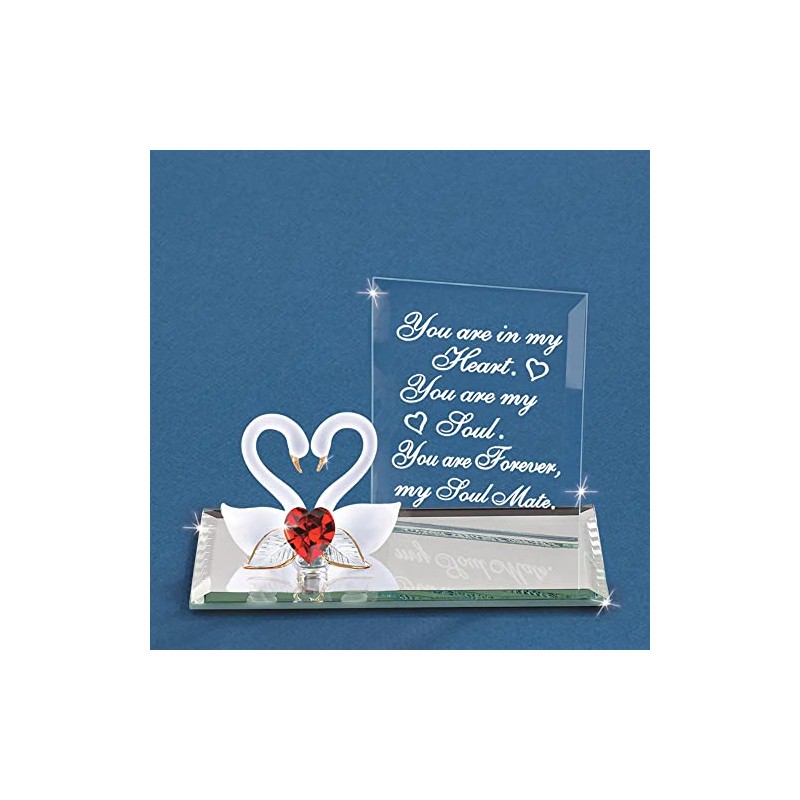 Glass Baron "Soul Mates" Swan Pair Figurine