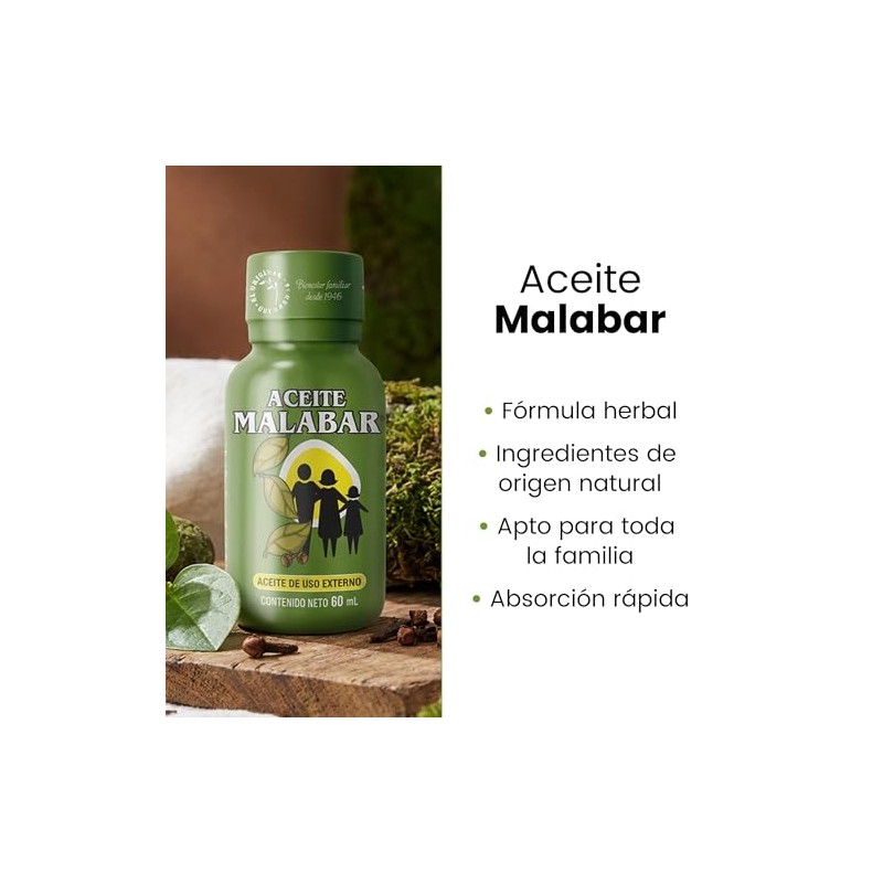 Aceite Dolores Musculares MALABAR / $300 pesos / 60ml