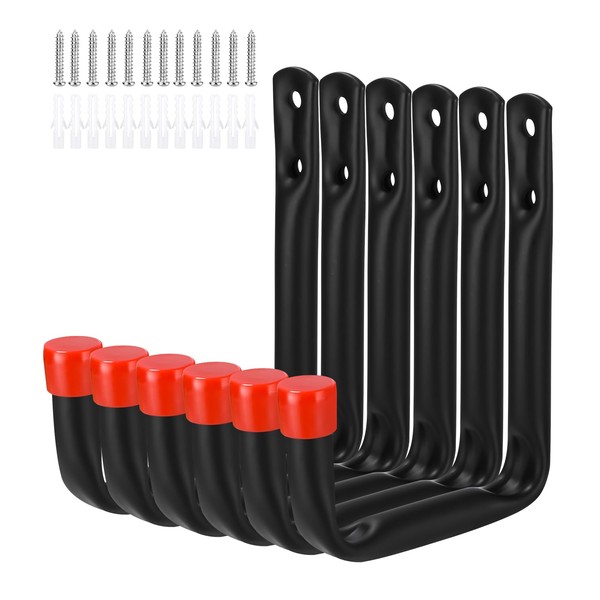 Zawaer Wall Hooks Garage for Screwing, Pack of 6 Heavy
