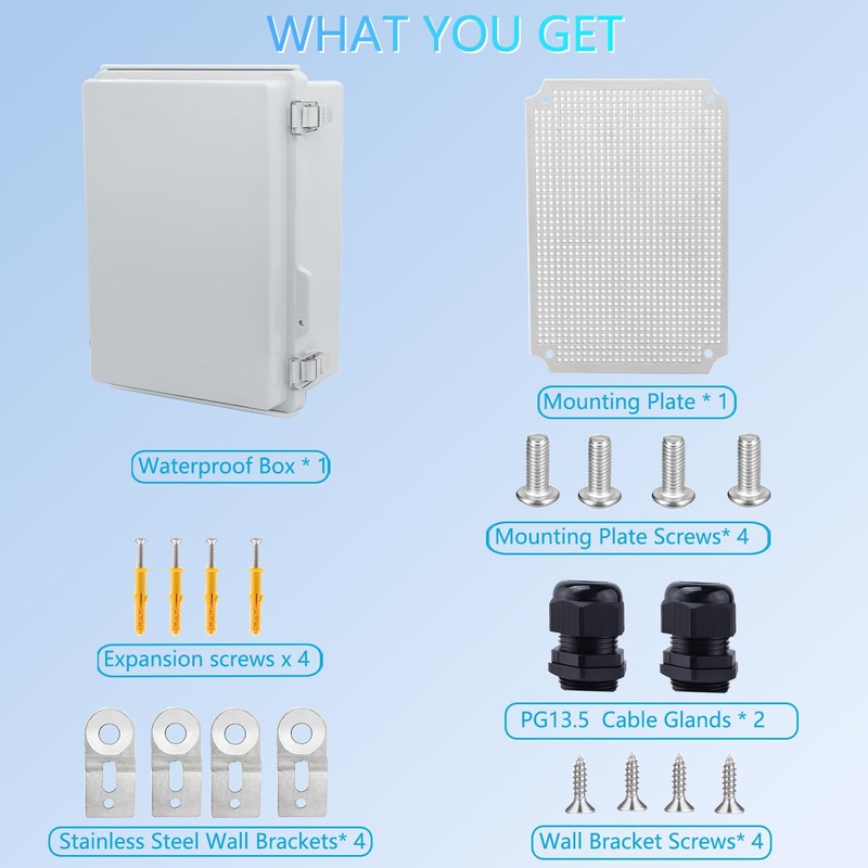 IP67 Waterproof Junction Box, ABS Plastic Electrical Enclosure with Stainless