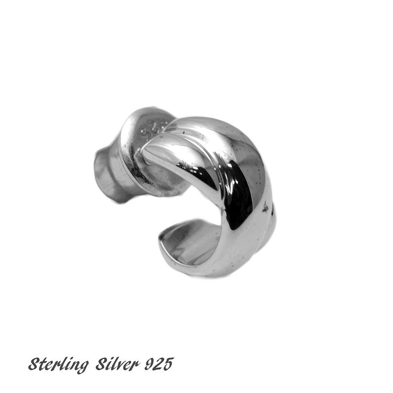 STERLING SILVER 925 AMTHHPS-010 Sterling Silver 925 Earrings, Hoop Earrings,