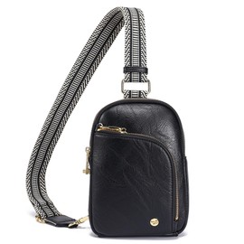 Haytijoe RFID Blocking Crossbody Bags for Women Travel Small Sling Bag Leather Cross Body Bag for Woman Fanny Packs Chest Bag（Black Antitheft）