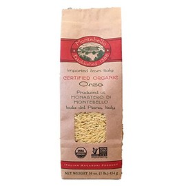 Montebello Certified Organic Orzo, 1 Pound (Pack of 12)