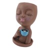 Resin Face Plant Pot Creative Cute Small Drinking Coffee Succulent